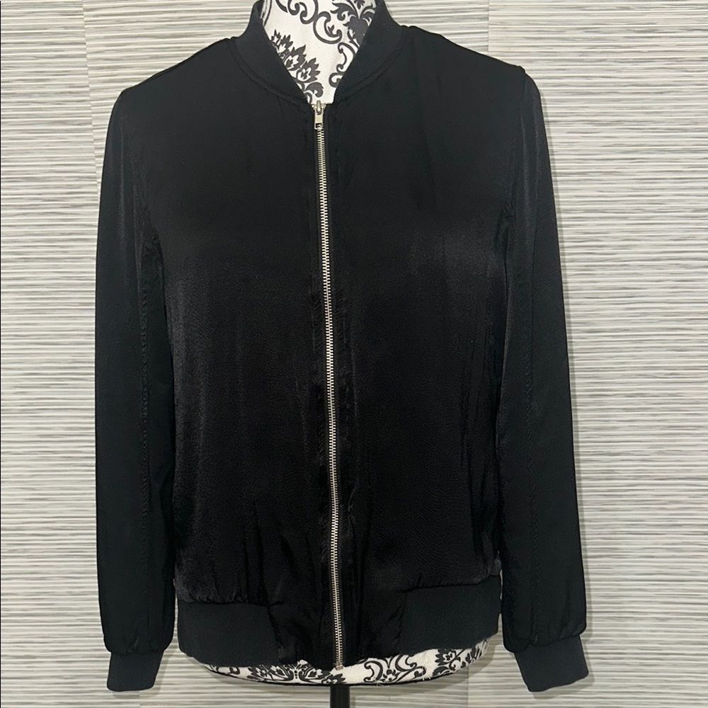 Harlowe & Graham Black Bomber Jacket Sz. S